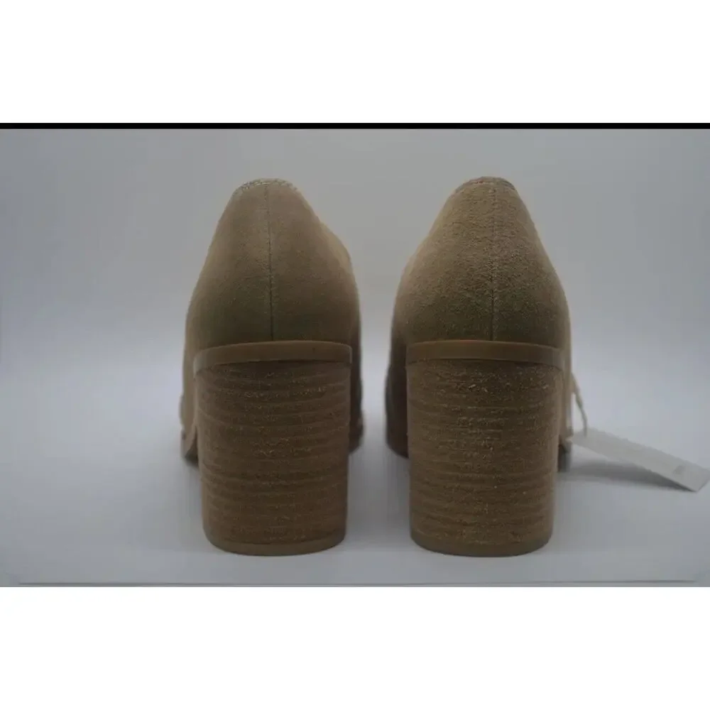 Joie Women’s Wevenly Suede Shoes Block Heel Tan Leather Size 7.5 NWOB